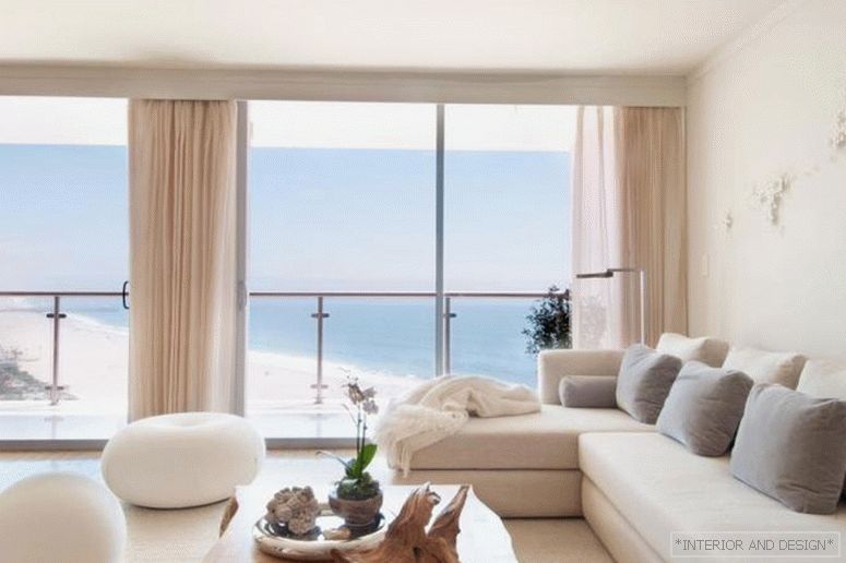 Cortinas para la sala de estar en el estilo de minimalismo 1