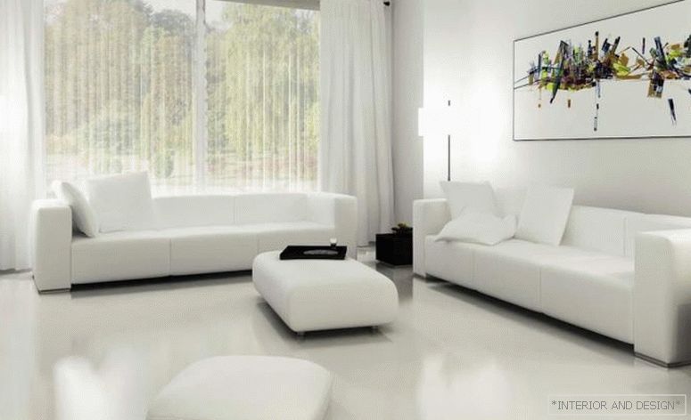 Cortinas para la sala de estar en el estilo de minimalismo 2