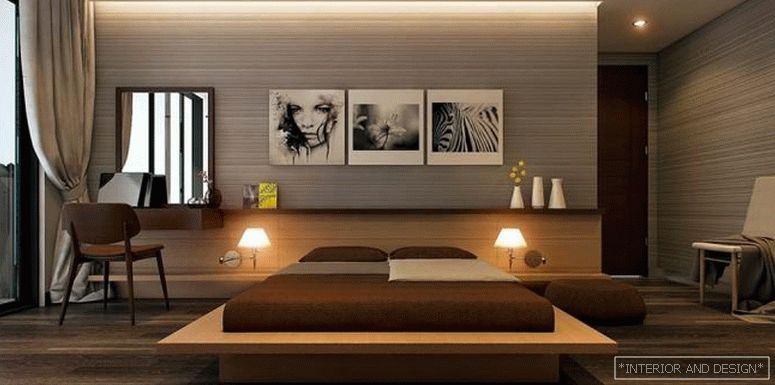 Cortinas para el dormitorio en el estilo de minimalismo 7.