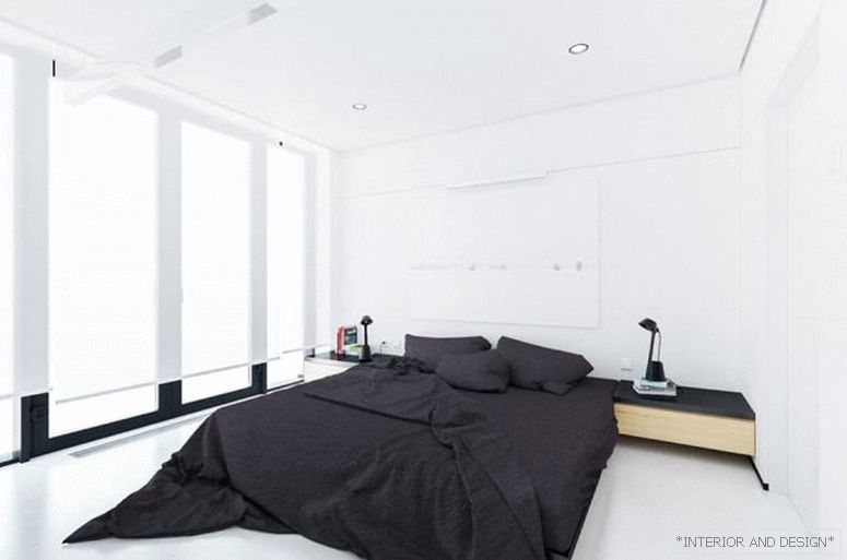 Cortinas para el dormitorio en el estilo de minimalismo 8.