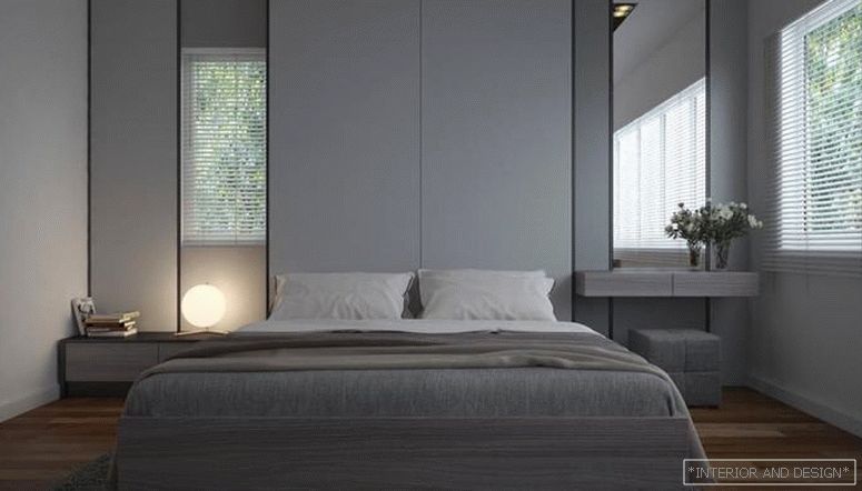 Cortinas para el dormitorio en el estilo de minimalismo 9.
