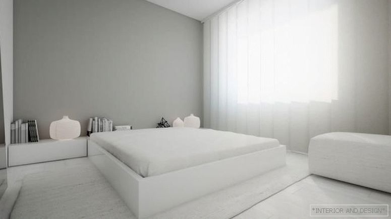 Cortinas para el dormitorio en el estilo de minimalismo 10