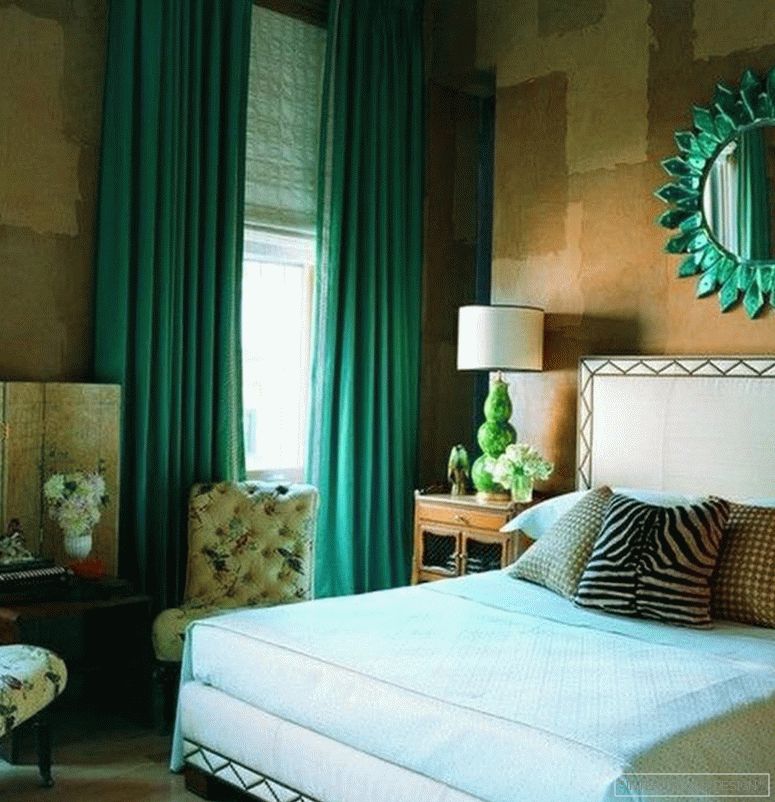 Cortinas verdes para dormitorio 9.