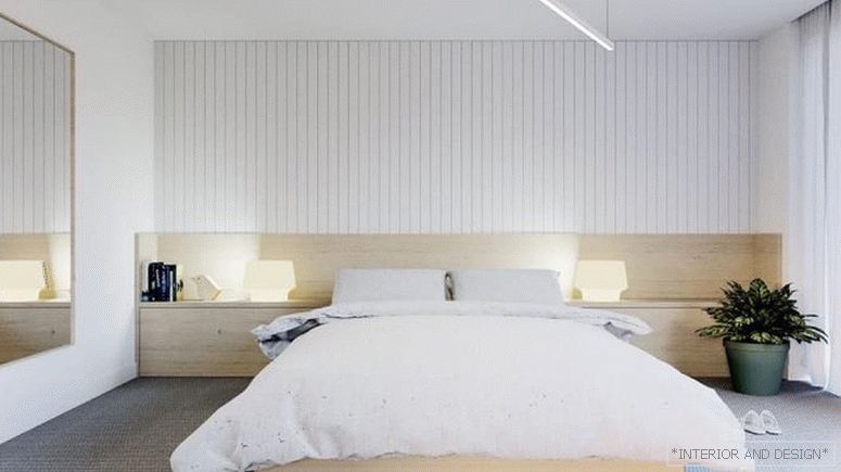Cortinas para el dormitorio en el estilo de minimalismo 1