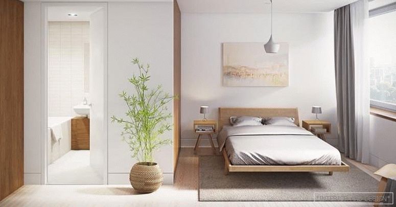 Cortinas para el dormitorio en el estilo de minimalismo 4.