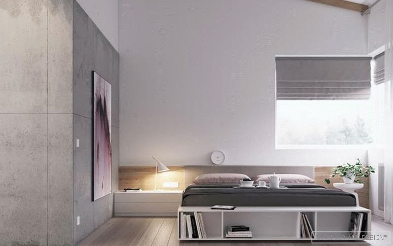 Cortinas para el dormitorio en el estilo de minimalismo 6.